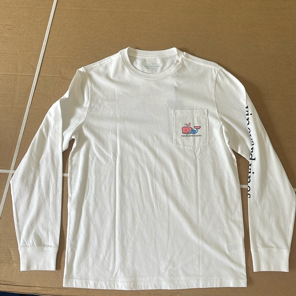 Vineyard Vines, Boys Long Sleeve T-Shirt, Easter, White, Size Large, L